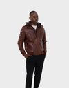 LIAM MEN'S LEATHER JACKET WITH HOOD